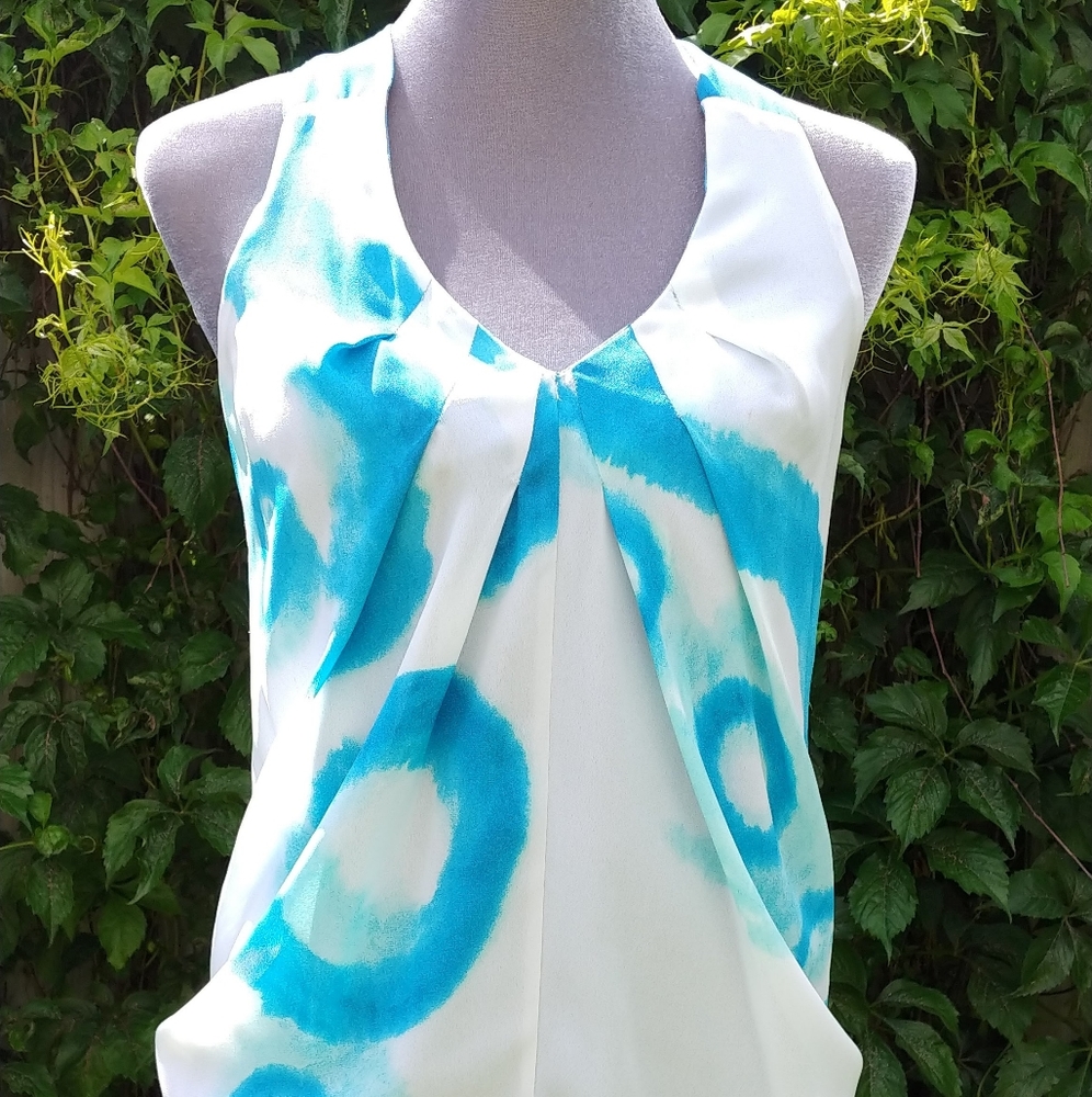 🇮🇹 Stile Benetton teal & white tie dye summer dress
